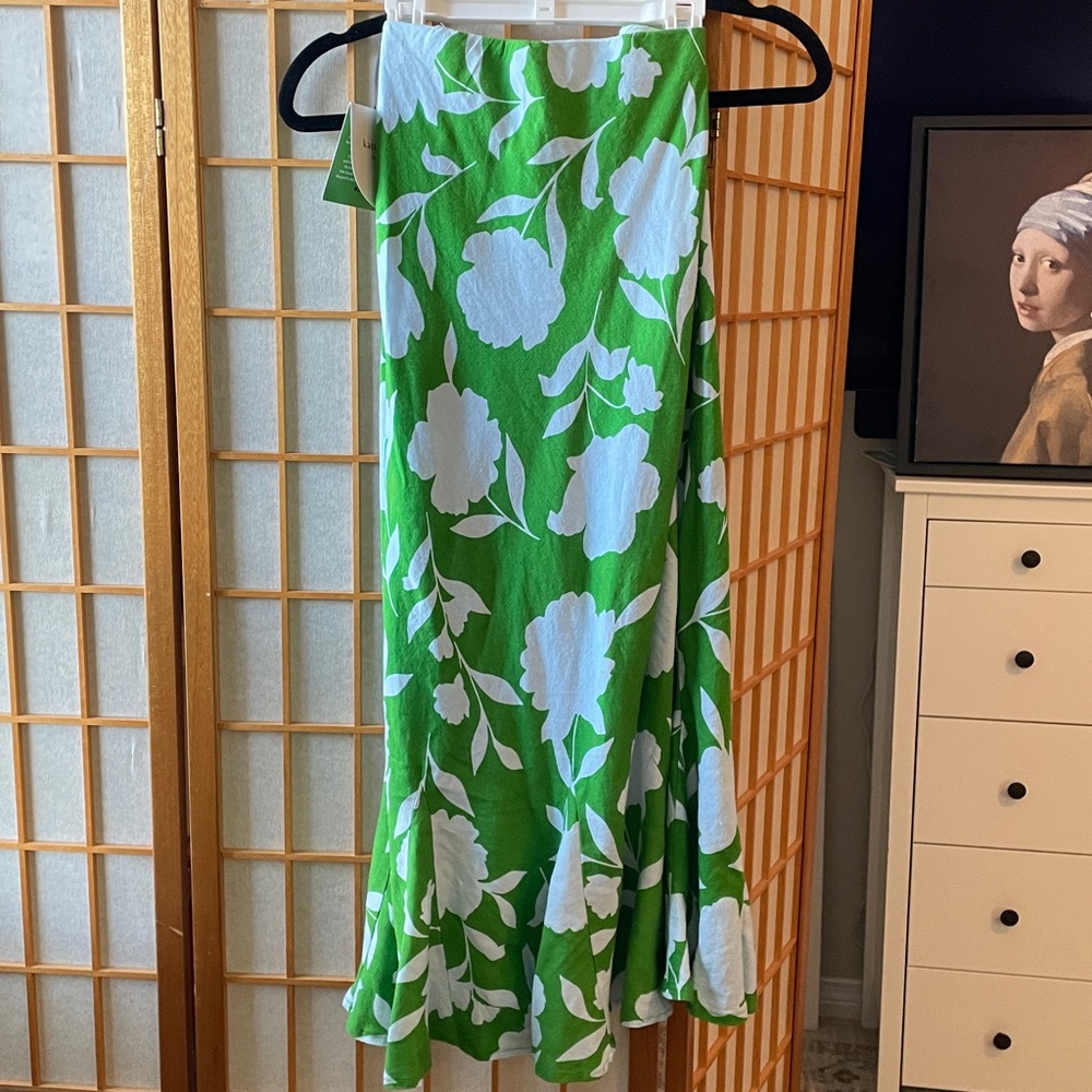 Kate Spade x Target Classic Rose Linen Top M & Fit Flare Midi Skirt M NWT Set - Picture 7 of 17